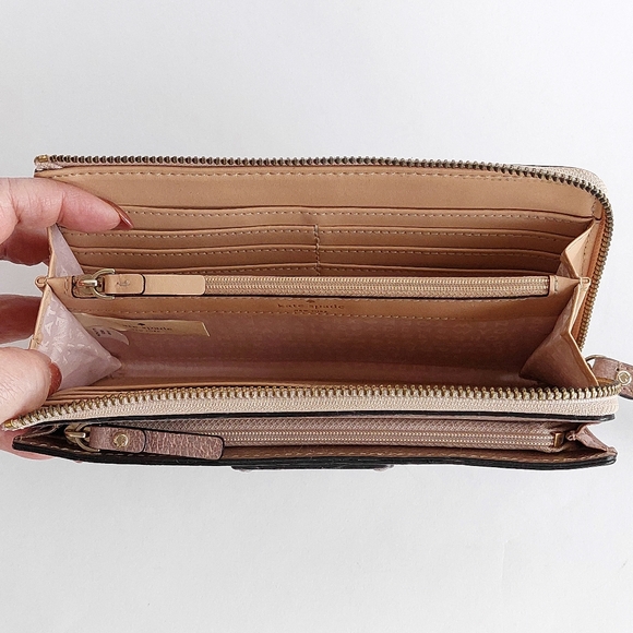 ♠️Kate Spade Anita Rose Gold Leather Zip Around Long Continental Wallet - Picture 11 of 12